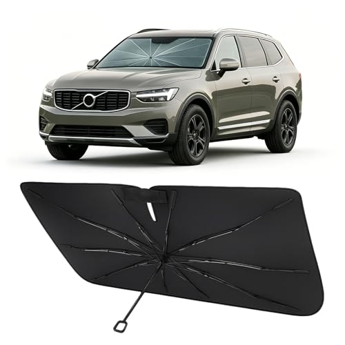 Image of Proadsy Custom Fit Windshield Sun Shade Umbrella for 2018-2026 Volvo XC60 | Advanced Ice Crystal Material, -54F Cooler, Zero-Gap Sunblock, Instant Setup & Foldable Design for Summer Parking, Daily Use