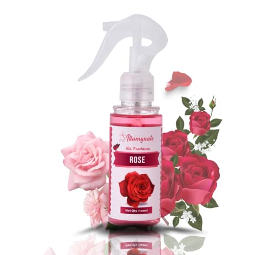 Image of Long Lasting Rose Room Freshener for Home | Floral Air Freshener Spray for Bedroom, Bathroom & Living Room | Home Fragrance Spray 100ml (Rose - Premium floral fragrance for guests)