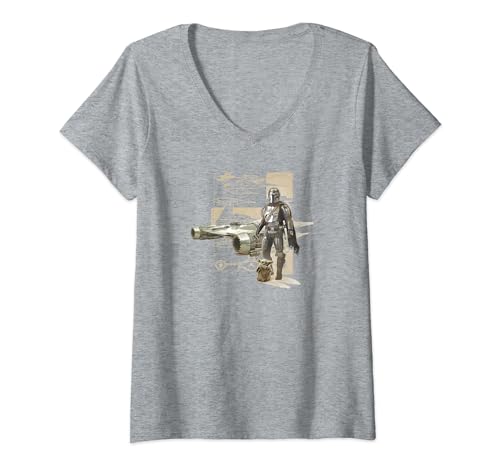 T-shirt Star Wars The Mandalorian col V idéal pour vos soirées streaming