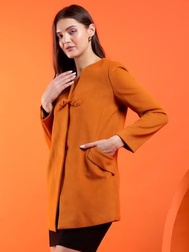 Image of KOTTY Womens Cotton Blend Standard Length Elegant Style Coat - Classic Style with Modern Detailing