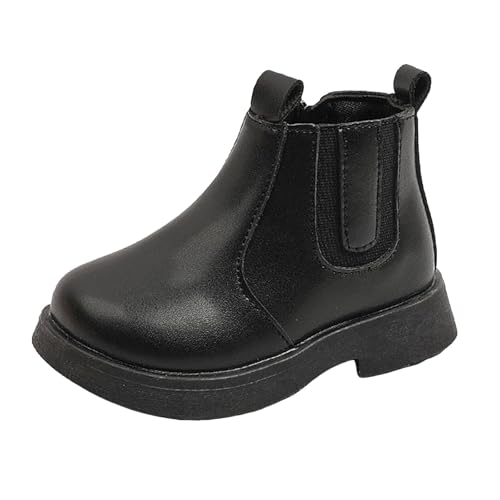 IWIHMIV Little Girls Ankle Boots with Side Zipper Girls Soft Soled Short Boots Fashion Fall Winter Cute Dress Booties