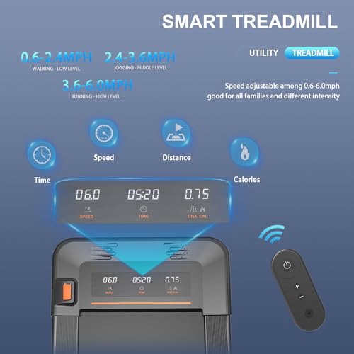 Image of Under Desk Treadmill Walking Pad with Remote Controll, Heavy Duty 2.5HP 300LBS