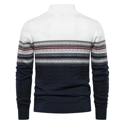 Pull en tricot polyvalent homme avec demi-fermeture éclair col ajustable