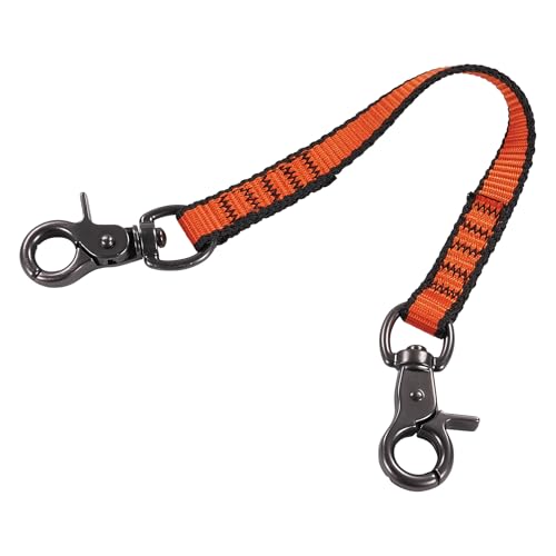 Image of Ergodyne Squids 3153 Nylon Web Tool Tether, 12 inch Short Lanyard - Dual Trigger Hook Attachment Ends, 5 lbs