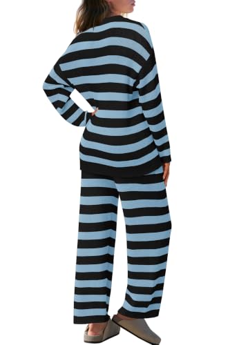 Image of SENSERISE Womens Striped Set Sweater Lounge Sets