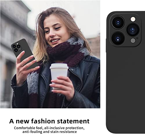 Image of Elzzi Square Candy Liquid Silicone iPhone Case Cover Compatible for iPhone 13 Pro, All Cube Series with Microfiber Lining Compatible iPhone 13 Pro (6.1 inch) - Black