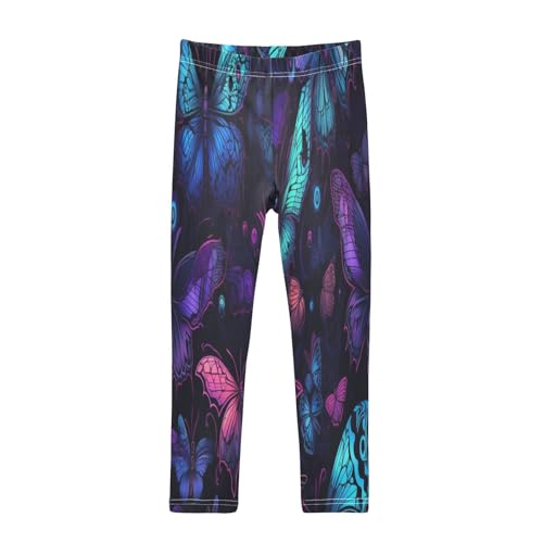Toddler Girls Leggings Printed Yoga Pants Leggings Purple Blue Green Butterfly for Kids