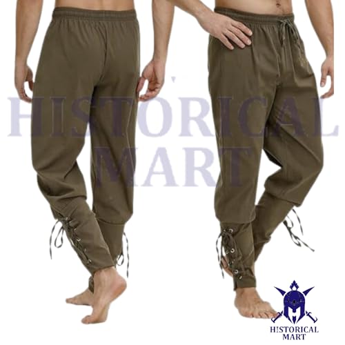 Runcati Men's Pirate Medieval Renaissance Banded Pants (X-Large)