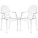 Poly and Bark Ghost Plastic Dining Patio Chair, Transparent Clear, Indoor and Outdoor (Set of 2)
