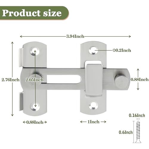 image for Alise Flip Latch Gate Latch,4 inch Stainless Steel Barn Door Lock,Anti