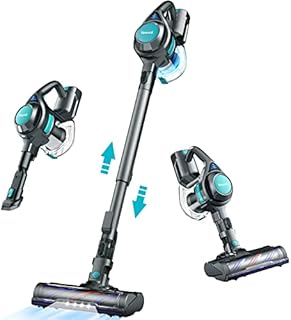 Cordless Stick Vacuum Cleaner, Voweek Lightweight Handheld Vac Powerful Suction for Hard Floor Carpet Pet Hair Car, Long Runtime Detachable Battery with LED Indicator, Self-Standing, 1.3L Dust Cup