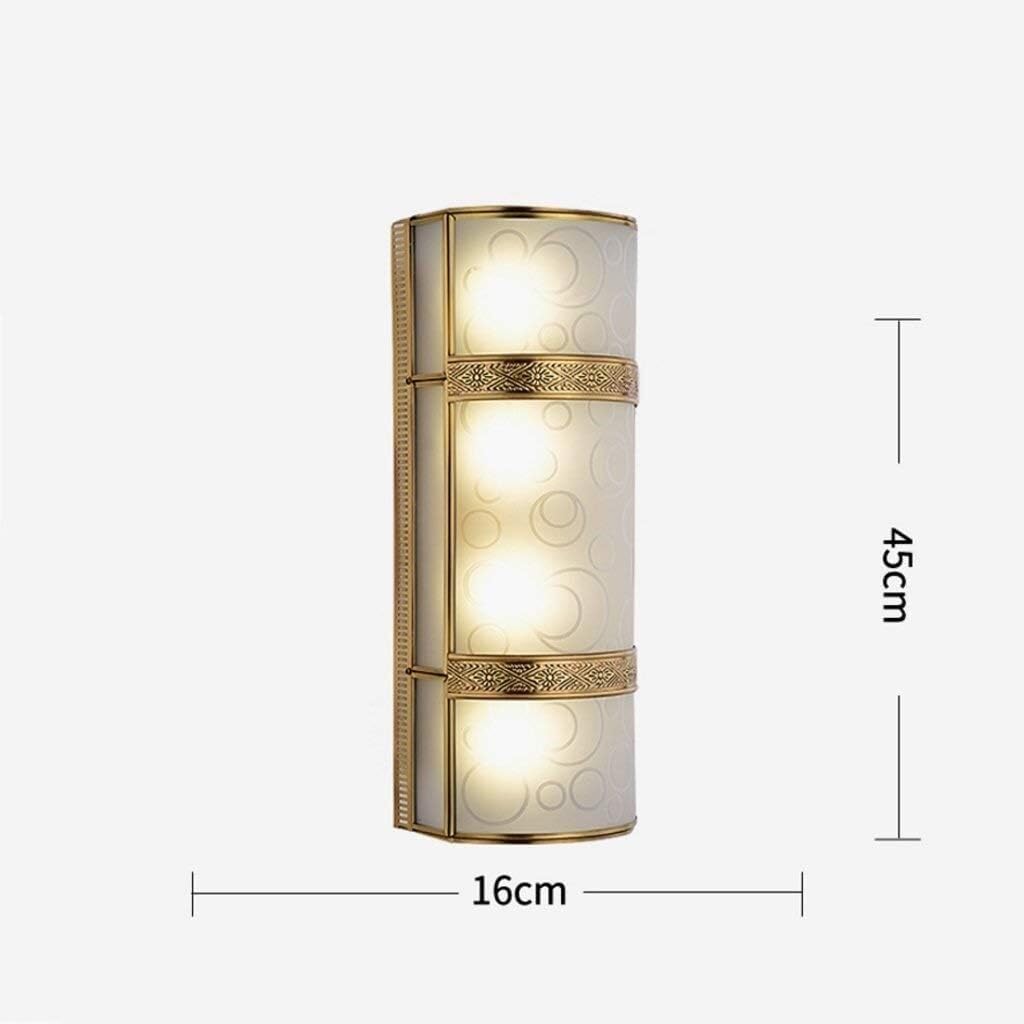 Kinkiet wewnętrzny LED Retro szklany dekoracyjny tło do sypialni mosiężna lampa