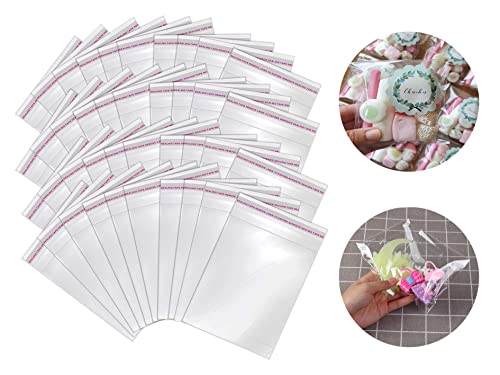 Bolsas celofán transparente, bolsas de plástico cierre autoadhesivas, bolsas autoadhesivas de embalaje para joyas, regalos y chuches. (10 X 13 Cm (200 Piezas))