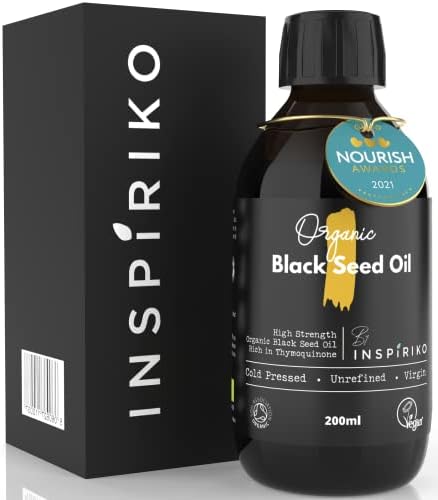 Black Seed Oil Organic Cold Pressed. 5X% Strength Award Winning, Pure Nigella Sativa Oil - Known as Kalonji Oil, Black Cumin Seed Oil & Blackseed Oil, 200 ml