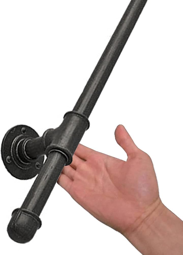 LQSYBHD Stair Handrail, Hand Rails Stairs, Handrails for Stairs, Black Banister Rails, Industrial Pipe Clothes Railing, Outdoor Indoor Industrial Pipe Stair Banister for Elder and C(Size:4ft/120cm)