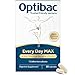 Price comparison product image Optibac Probiotics Every Day MAX - Premium Vegan Digestive Probiotic Supplement with 75 Billion Bacterial Cultures - Most Researched Lactobacillus Acidophilus - 30 Capsules