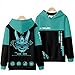 WXXT Sweatshirt Capuche,Genshin Impact Xiao Manches Longues Sweat àApuche Cartoon Game Blouse Casual