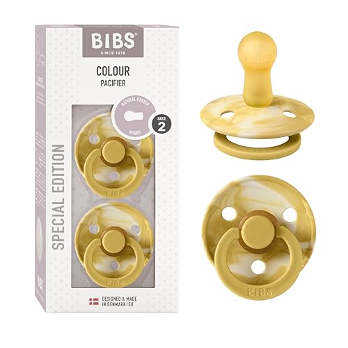 Image of Bibs Colour Pacifier 2-Pack | BPA Free Soother, Round Nipple. Natural Rubber Latex,