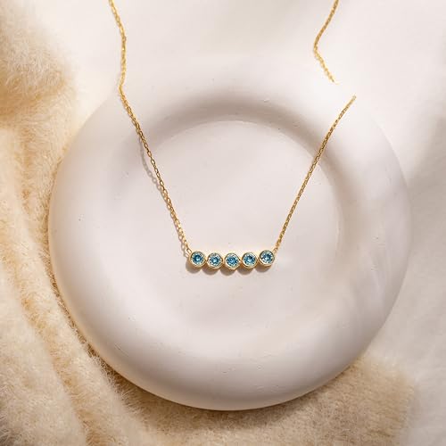 925 Sterling Silver Birthstone Necklace for Women – Personalized Dainty Necklace, Gift for Mom, Grandma, or Her, Mother's Day Gift, Birthday Gift, Birthstone Jewelry for Women3