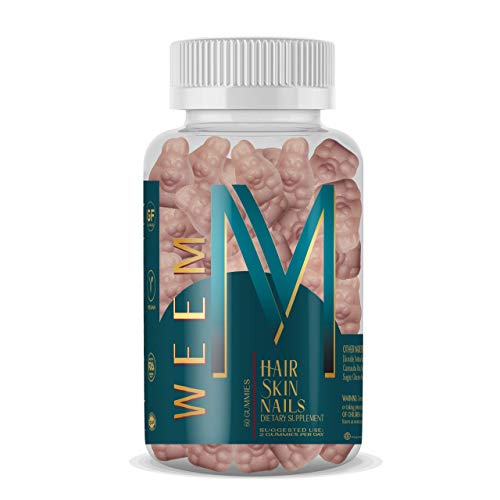 WEEM Hair Skin and Nails Gummies - Supports Healthy Hair - Vegan biotin Vitamins for Women & Men Supports Faster Hair Growth, Stronger Nails, Healthy Skin, Extra Strength 10,000mcg