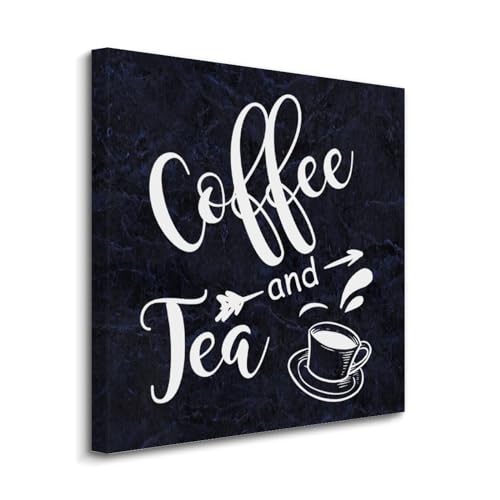 Lienzo decorativo de 20 x 20 de café y té, ideal para regalo de inauguración de casa