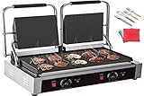 HODOY 220V Piastra per Barbecue, Sandwich Piadina Elettrica 3600W, Piastra...