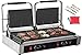 HODOY 220V Piastra per Barbecue, Sandwich Piadina Elettrica 3600W, Piastra Elettrica di Cottura Stampo Doppio in Acciaio Inox, Piastre Grill Commerciale Elettrica di Ghisa, Piastra Elettrica da Banco