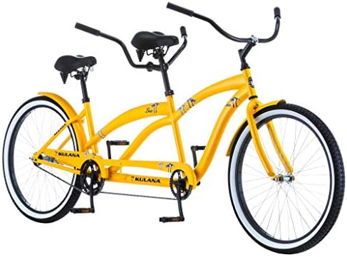 Kulana Lua Single Speed Tandem Cruiser Bike, 26-Inch Wheels, Yellow