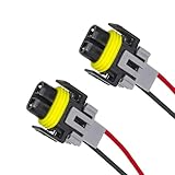 2 PCS Fog Light Harness Plug, Car Light Wire Socket Connector, Automotive Waterproof Connector, for Car Fog Light Connector (Black)