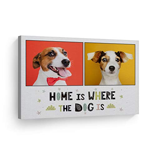 Smile Art Design カスタムフォトプリントキャンバスアート - 2画像、犬の引用、24x36インチ、抽象的、耐紫外線性、色あせ防止、すぐに掛けられる、リビングルーム、ベッドルーム、キッチン、オフィス、ダイニングルーム、バスルーム（Amazon）
