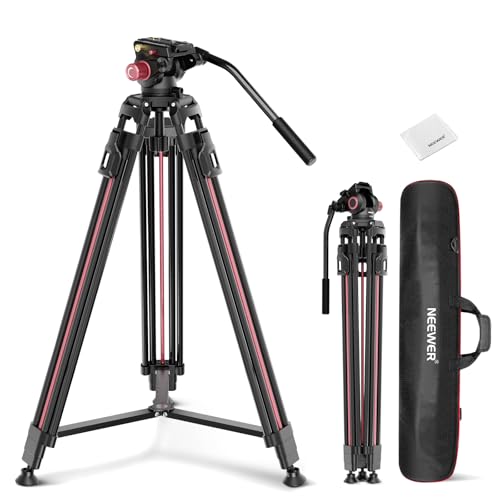 【Testa Fluida a Livellamento Rapido】 La testa fluida con panoramica a 360° e inclinazione a -70°/+90° offre angoli di ripresa versatili. La base a ciotola inferiore da 70mm della testa del cavalletto per macchina fotografica può adattarsi a terreni irregolari mantenendosi stabile. La livella a bolla integrata aiuta a mantenere il livello dritto.