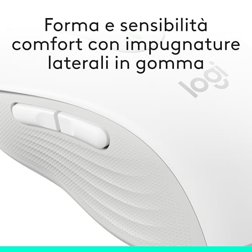 Signature M650 Mouse wireless - Per mani piccole e medie, Durata Batteria 2 anni, Clic Silenziosi, Tasti Personalizzabili, Bluetooth, per PC/Mac/Più dispositivi/Chromebook - Bianco - Mouse gaming - Immagine 8