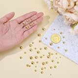 DOPENSPI 2000 sztuk złotych zawieszek do paznokci, 2 – 8 mm, imitacja srebrnych pereł, płaska tylna strona, półkula, biżuteria do paznokci, kamienie do stylizacji paznokci
