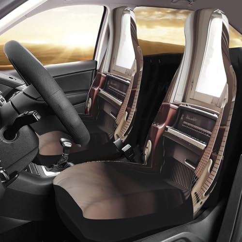 Housse de siège avant de voiture lot de 2 protection motif guitare basse universelle
