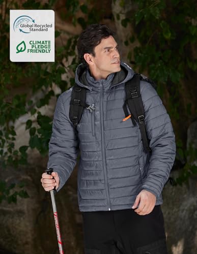 fit space Men's Insulated Synthetic Down Puffer Jacket Winter Warm Coat Quilted Water Resistant Packable Hiking Camping - Image 4
