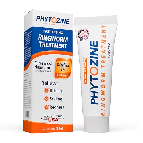 PHYTOZINE Anti Fungal Cream for Skin with 1% Tolnaftate - Ringworm Treatment for Humans - Effective Athletes...