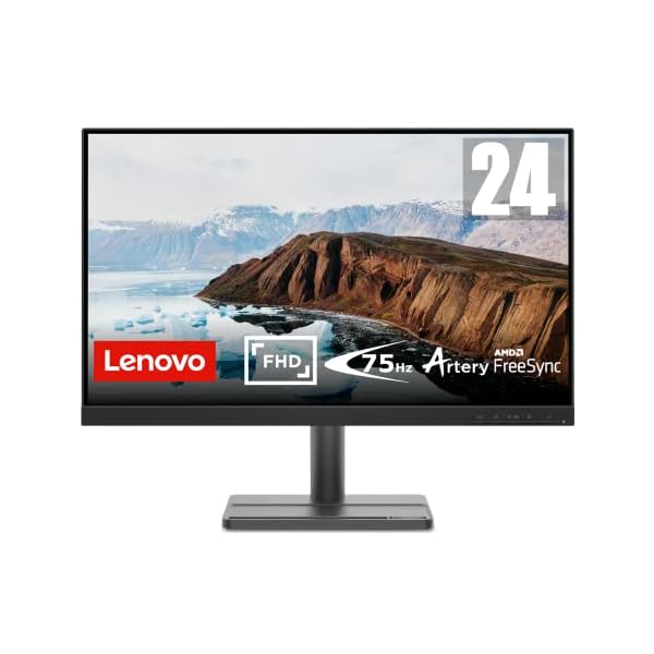 Lenovo L24e-30 - Monitor Gaming 23.8" FullHD (VA, 75Hz, 4ms, HDMI, VGA, FreeSync, Soporte para teléfono) Ajuste de inclinación - Negro