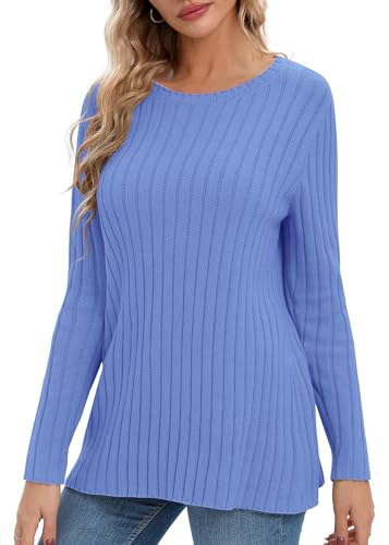Image of Urban CoCo Women's Lightweight Crewneck Pullover Sweaters Long Sleeve Fall Knitted Sweater Tops