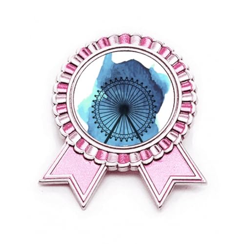 Broche London Eye rose en métal M pour personnaliser vos vestes