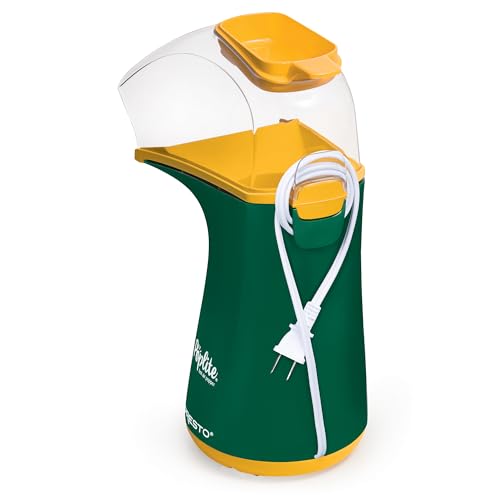 Image of Presto 04870 Poplite Hot Air Popcorn Popper - Built-In Measuring Cup + Melts Butter, Easy to Clean, Built-In Cord Wrap, 18 Cups, Green /Gold