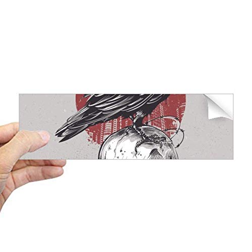 Sticker rectangulaire fenêtre corbeau indien squelette totem