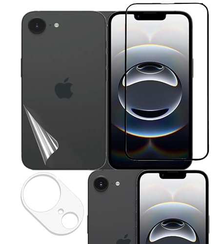 Image of FabeKee Tempered Glass Compatible for iPhone 16e | Front And Back Screen Guard With camera lens protector Edge To Edge Full Screen Coverage With Easy Installation Kit (3IN1)