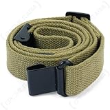 US WWII M1 Garand Canvas Rifle Web Sling with Correct WW2 Hardware (Green)