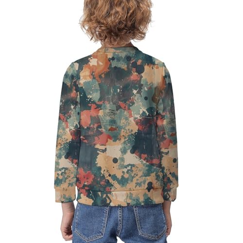 German Bundeswehr Flecktarn CamoChildren's Casual Pullover Sweatshirt Loose Fit7-9Y2