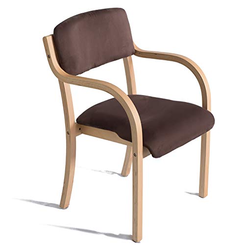 Silla de comedor de madera maciza de estilo nórdico, ergonómica, moderna, minimalista, con respaldo abierto, perfecta para comedor y estudio, diseño cómodo y elegante