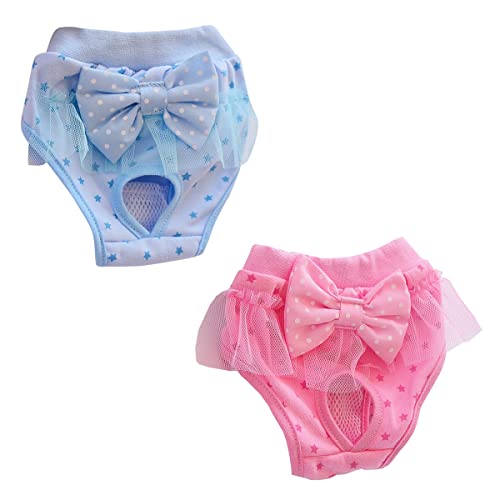 2 Unids Perro Fisiológico Calzoncillos para Perros Raya Lavable Hembra Dios Pañales Perritos Pañales Fisiológicos Calzoncillos Sanitarios Reutilizables Nappies De Pet Reutilizables