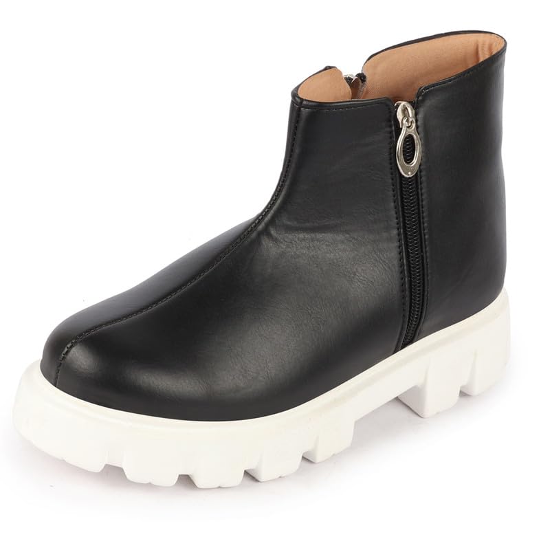 FAUSTO FST FJDWB-7017 BLACK-38 Womens Black Outdoor High Top Chunky Side Zipper Office Work Boots (5 UK) (B0CKRJY9XY) Amazon Price History, Amazon Price Tracker