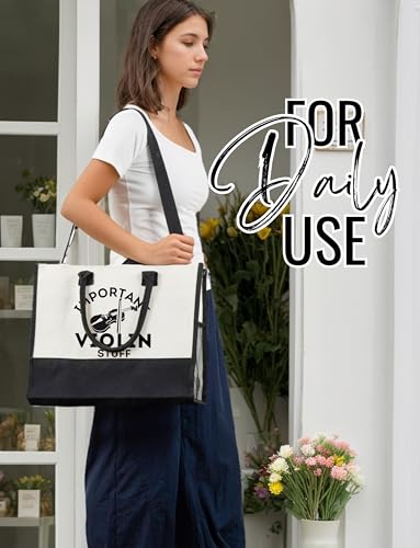 Bolsa Tote para accesorios de violín con cierre y correa miniatura 3