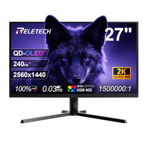 Image of 27 Inch QD-OLED Gaming Monitor, 2K QHD(2560x1440), 240Hz, 0.03ms, G-Sync&FreeSync Compatible, HDR400 Support, HDMl 2.1&DP 1.4, VESA Mountable (G Pro 240Q)