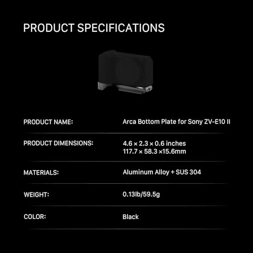 Placa inferior Tilta Arca para Sony ZV-E10 II que soluciona el cambio de bateria 6